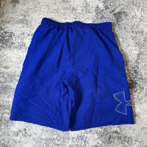 Under Armour Mens Athletic Shorts Royal Blue Loose Fit Medium 10in Inseam - Picture 2 of 6